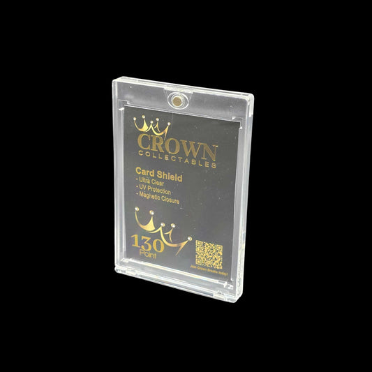 Clear 130pt One Touch magnetic card holder, ideal for thicker trading cards, with a crystal-clear protective display