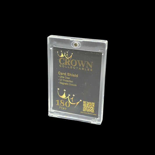 Clear 130pt One Touch magnetic card holder, ideal for thicker trading cards, with a crystal-clear protective display