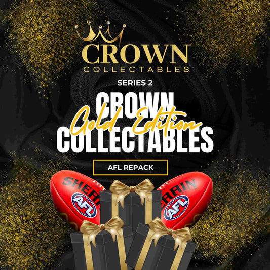 Breaking News for AFL Fans: Series 2 of Crown Collectables AFL Repack is back! Limited edition with only 500 boxes available. Sale starts Thursday, 6th June 2024 at 7pm AEDT. Each pack includes 1 Encased Card, with 1 in 10 boxes featuring special hits like Triple and Double Signatures. Look out for Booklets and Gold Brilliance cards. Secure tamper-proof packaging. Priced at $99 + delivery. Visit www.crowncollectables.com.au for more details.