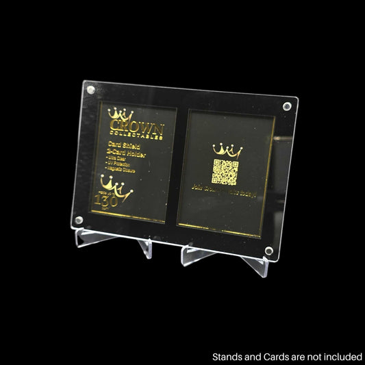 2-Card Holder Card Shield for displaying and protecting up to 130pt thick trading cards in a clear, durable display